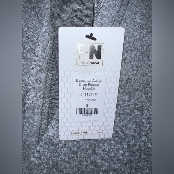 Fashion Nova Active Crop Fleece Hoodie BRAND NEW - Picture 3 of 4